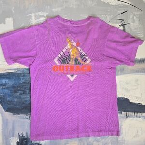 Vintage Outback Steakhouse Made USA TShirt L Kangaroo Logo Purple Graphic Y2K